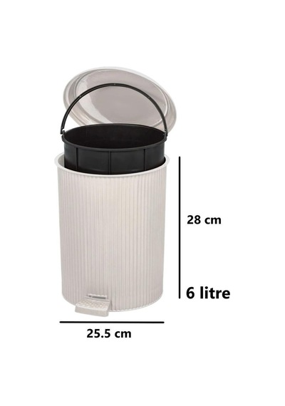 Omnipazar Elf-n522 Nostalji 4'lü Çöp Kovalı Wc Fırçalı Banyo Seti Taş Gri Gri