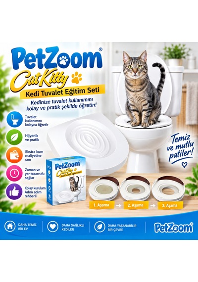 Petzoom Citi Kitty Kedi Tuvalet Eğitim Seti Kedi Klozete Alıştırma Aparatı