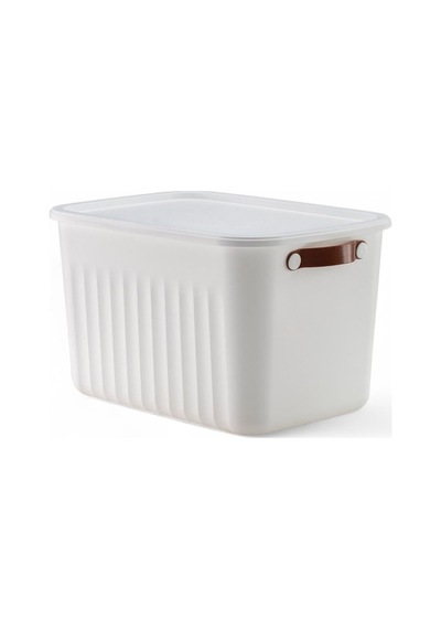 1 Adet Düzenleyici Kapaklı Kutu, Dekoratif Saklama Kutusu, Organizer 35cm 25cm 22cm Beyaz 15