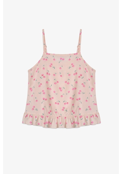 Penti Bej Kız Çocuk Pinky Cherry Pamuklu Pijama Takımı