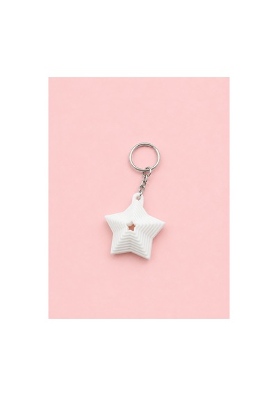 Tarzınıseç 3d Beyaz Yıldız Anahtarlık Charm 2'li Set