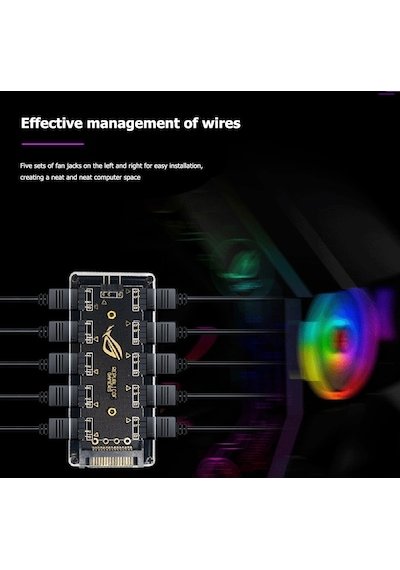 Argb Rgb Led 3 Pin 11 Port Fan Çoklayıcı 4847A Sata Power 5V Hub