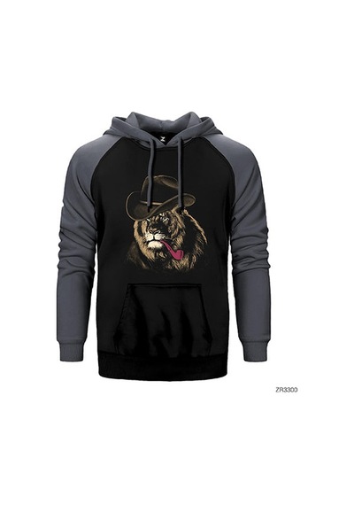 Aslan Kovboy Gri Renk Reglan Kol Sweatshirt / Hoodie
