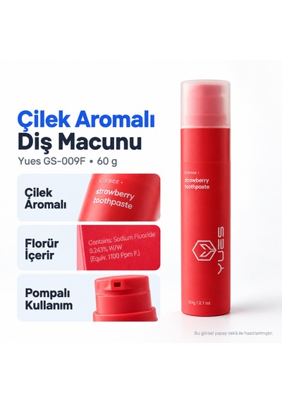 Yues Çilek Aromalı Florürlü Pompalı Diş Macunu 60 G Gs-009f Beyazlatma