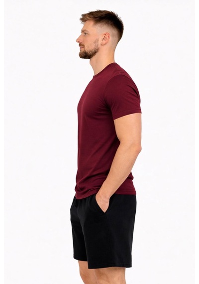 Axxel Erkek Bordo Pamuk Likralı Süprem Kısa Kollu-t-shirt-d230