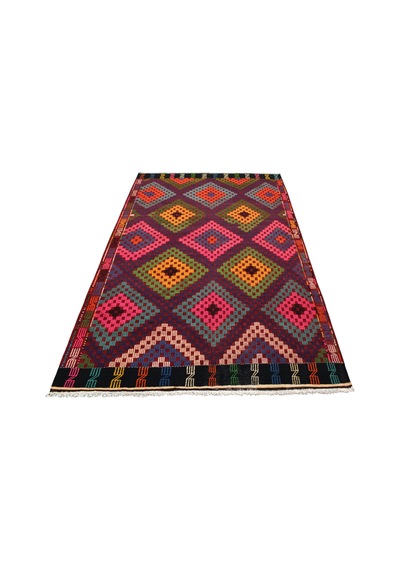 Kilim Antik El Dokuması Otantik Bergama İzmir Yörük Yün Cecim Kilimi 0144 - Yeni - Çok Renkli