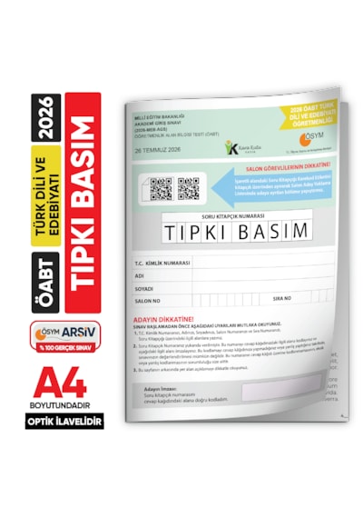 2026 Meb-ags Öabt Türk Dili Ve Edebiyatı Öğretmenliği Ösym Tıpkı Basım Kitapçığı Tg Deneme