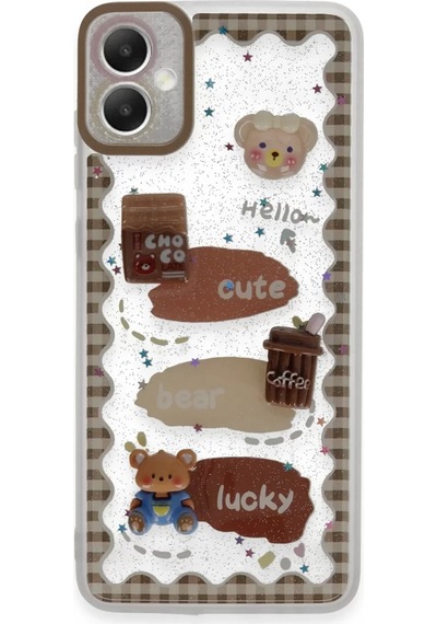 Newface Samsung Galaxy A05 Kılıf Sweet Desenli Silikon Kapak - Şeffaf