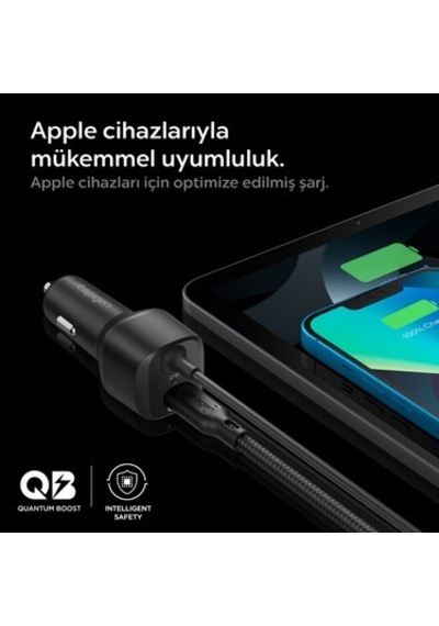 47w Araç İçi Hızlı Şarj Aleti Ve Lightning Şarj Kablosu