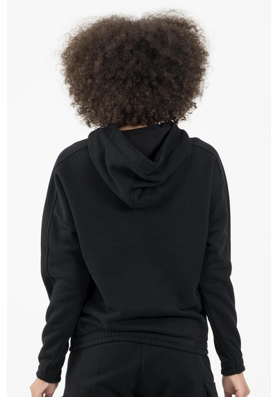 Maraton Sportswear Comfort Kadın Kapşonlu Uzun Kol Basic Siyah Sweatshirt 22973-siyah Siyah