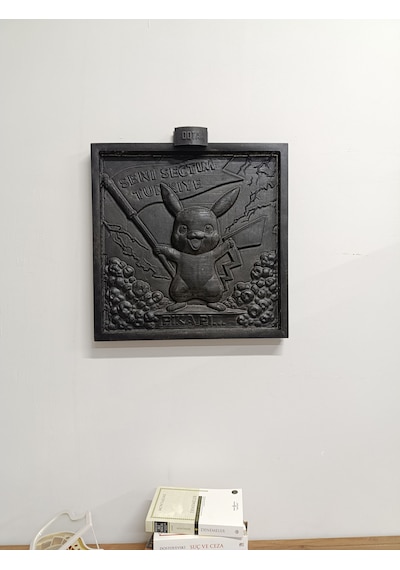 Seni Seçtim Türkiye Pikachu Temalı Işıklı Kabartma Tablo Siyah