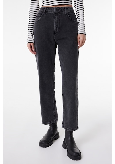 Lee Rider Slim Fit Dar Kesim Normal Bel Dar Paça Siyah Kadın Esnek Jean Denim Kot Pantolon L35FQBD59 Siyah