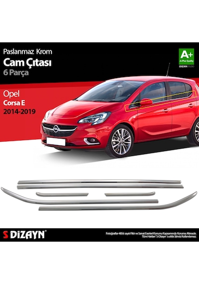 S-Dizayn Opel Corsa E Krom Cam Çıtası 6 Prç. 2015-2019