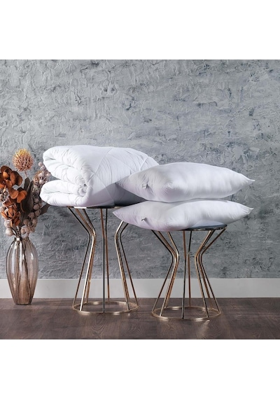 Schafer Microfiber 3 Parça Beyaz Yorgan Yastık Seti Beyaz