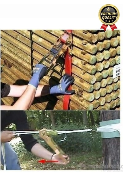 Çok Amaçlı Kopmaz Dayanıklı Kancalı Güvenli Sabitleme Gırgır Yük Gerdirme Kiti Spanzet Halat 10 Mt