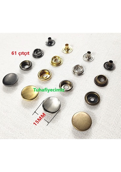 15mm Paslanmaz Pirinç Çıtçıt 20 Takım kalıpsızdır