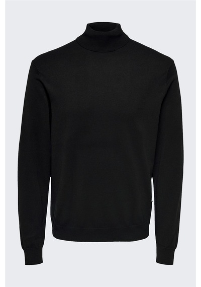 Only & Sons Onswyler Life Reg Roll Neck Knit Noos Erkek Siyah Kazak - 22020879