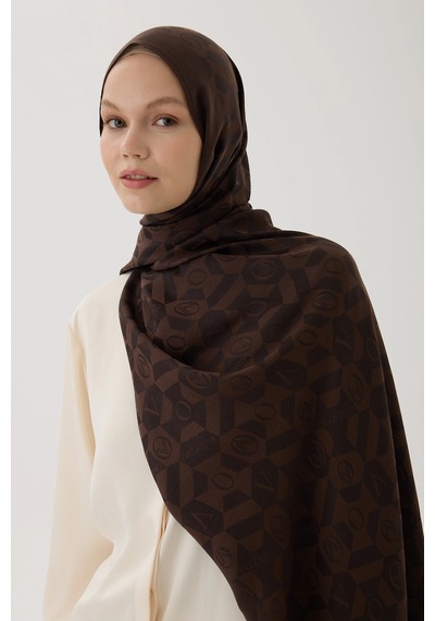 Valentino Orlandi Logo Serisi Monogram Şal - 06244 Acı Kahve
