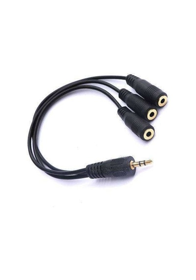 3Lü Stereo Çoklayıcı Ses Sistemi Kablosu 3 X 3.5Mm Dişi 1X Erkek