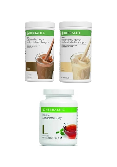 Herbalife 1 Adet Çikolata Shake 1 Adet Vanilya Shake 1 Adet Klasik 100 Gr Çay