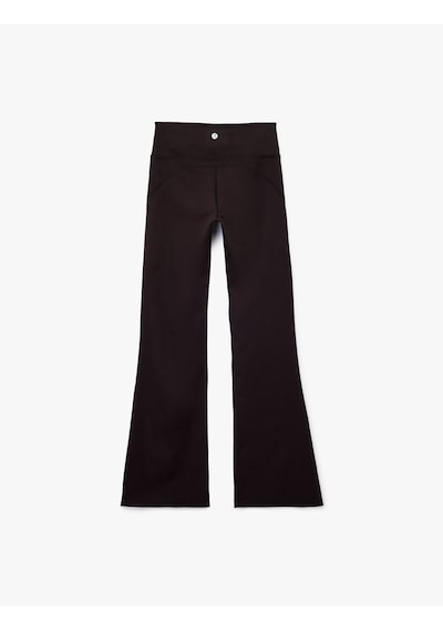 Koton Yüksek Bel İspanyol Paça Slim Fit Tayt Siyah 6wak40154nk Siyah