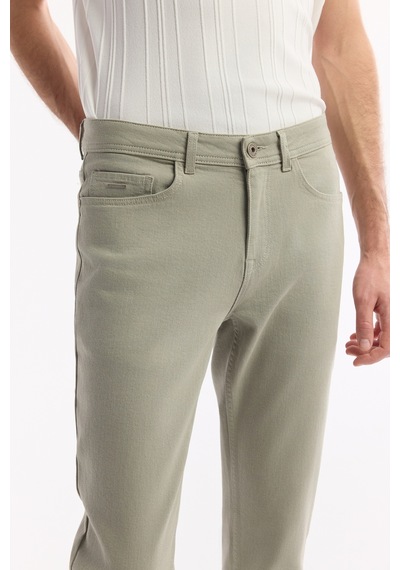 Avva Erkek Haki Klasik Bel Pamuklu Elastan Berlin Slim Fit Jean Pantolon A51y3515