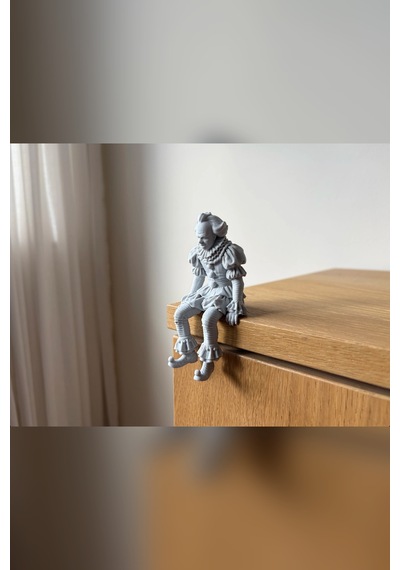 Zeroxo Korkunç Palyaço Figürü Oturan Dekoratif Biblo 9x9 Cm