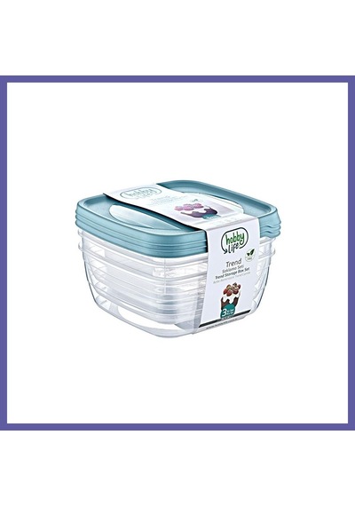 Bezos 02 1040 Trend 3lu Kare Saklama Kabı Nıda Çok Renkli