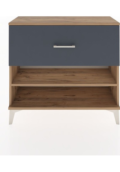 Arges Şifonyer Tek Raflı Tek Çekmeceli 88x30x80 Çam-antrasit Atlas Çam