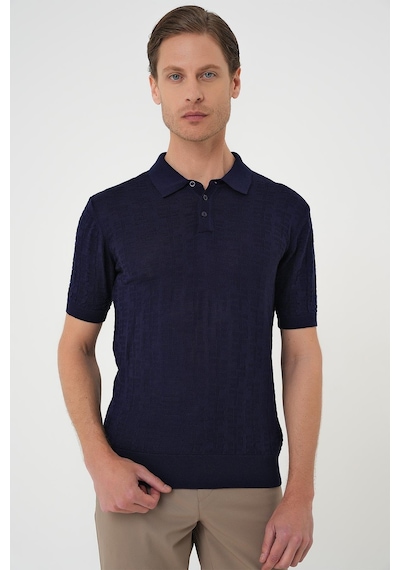 Efor Comfort Fit Polo Yaka Pamuklu Kısa Kol Casual Lacivert Triko Tişört Tr 880 Lacivert