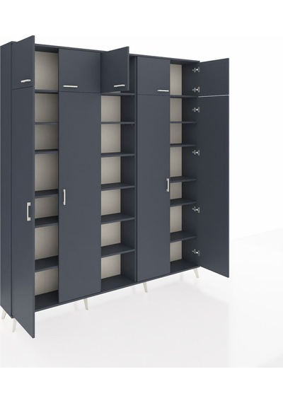 Arges Dolap 18 Raflı 9 Kapaklı 220x30x243 Antrasit-antrasit/antrasit Antrasıt/antrasıt Arges Dolap 18 Raflı 9 Kapaklı 220x30x243 Antrasit-antrasit/antrasit Antrasıt/antrasıt