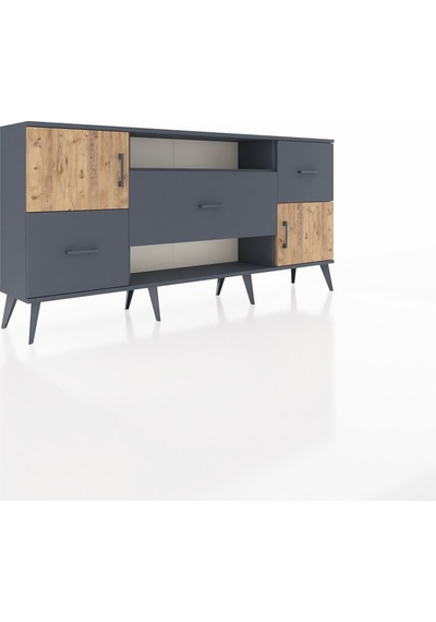 Arges Konsol 2 Raflı 3 Çekmeceli 2 Kapaklı 176x30x83 Antrasit-çam/antrasit Çam/antrasit Arges Konsol 2 Raflı 3 Çekmeceli 2 Kapaklı 176x30x83 Antrasit-çam/antrasit Çam/antrasit