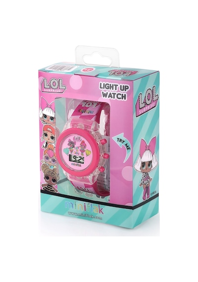 Miniflak Lol Surprise Lisanslı Lol7001 Pembe Işıklı Çocuk Saati Pembe