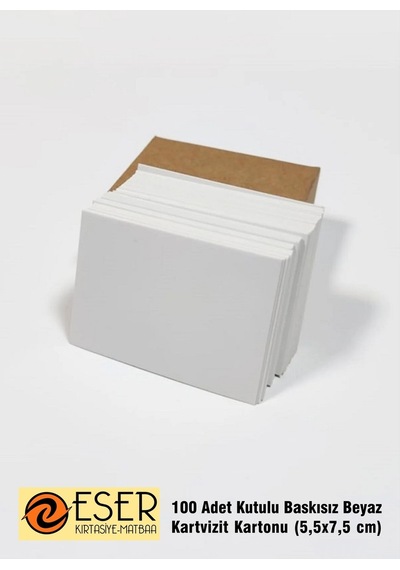 Beyaz Kartvizit Boş 5,5 X 7,5 Cm 100 Adet 0,12 Kg