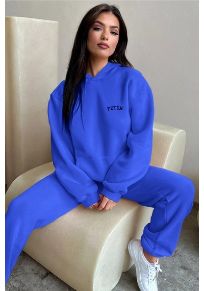 Fetch Eşofman Takımı Sweatshirt Jogger - Sax Mavi Baskılı Oversize Şardonlu Kapüşonlu Lacivert Fetch Eşofman Takımı Sweatshirt Jogger - Sax Mavi Baskılı Oversize Şardonlu Kapüşonlu Lacivert