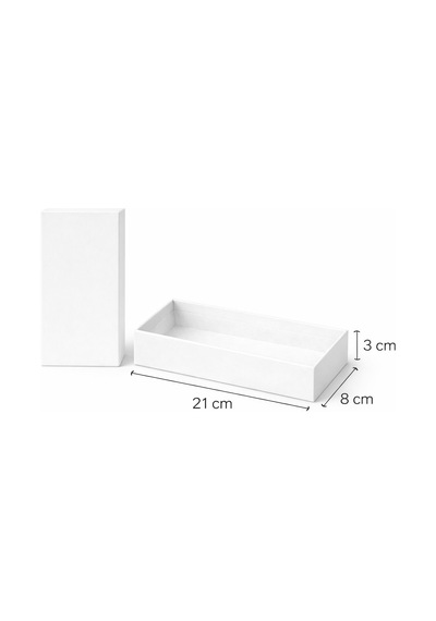Lüks Kapaklı Hediye Kutusu 21x8x3 Cm Beyaz Düz