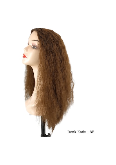 Peruk Ankara Fiber Sentetik Afro Su Dalgası Peruk Kumral No-8b