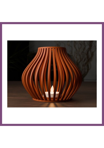 Twin Store 3d Baskı Oluklu Dalga Formlu Fener Tealight Mumluk Heykelsi Dekoratif Mum Tutucu Bzstwın Çok Renkli
