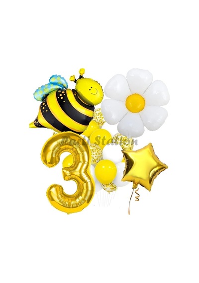 Arı Ve Papatya Temalı 3 Yaş Balon Seti Doğum Günü Parti Dekorasyonu Sku: Zeusb0fsn6zt1j .