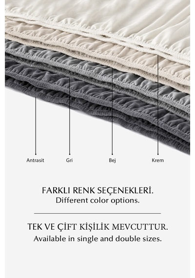 Süper Yumuşak Flanel Kadifemsi Peluş Lastikli Fitted Çarşaf Seti Kaymaz Tek/çift Kişilik Krem