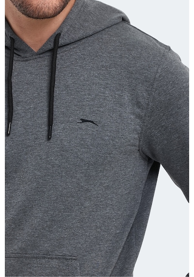 Slazenger Obra In Erkek Kapüşonlu Cepli Koyu Gri Sweatshirt Koyu Gri