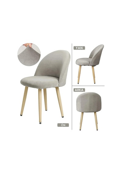 1 Adet Dokuma Jakar Oval Sandalye Kılıfı. Retro Sandalye Örtüsü Lastikli, Esnek, Yıkanabilir. Vizon - 645231968 Vizon