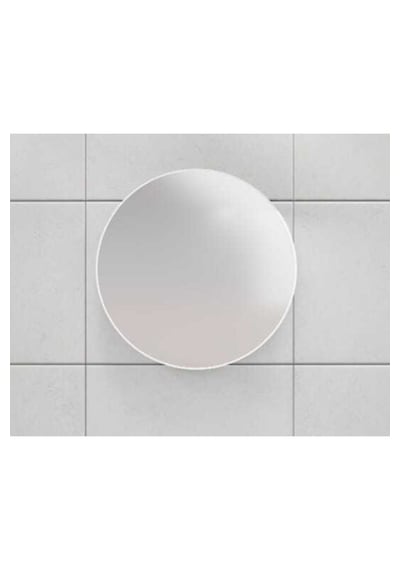 Oval Aynalı Lavabo Üstü Banyo Dolabı - Beyaz Beyaz