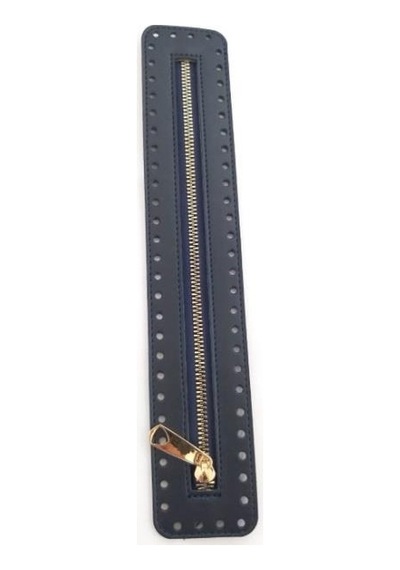 Angel Çanta Aksesuar Derili Fermuar Yeni Model Lacivert 30 Cm Light Gold