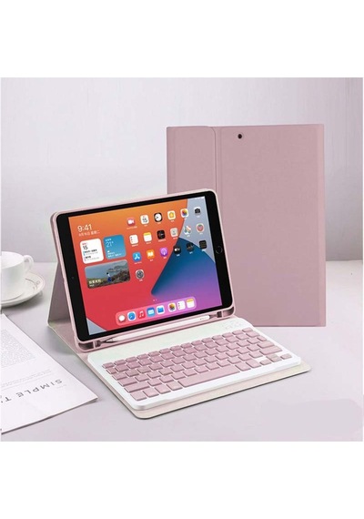 Apple Uyumlu iPad Pro 4. Nesil M2 2022 11 Inç Bluetooth Klavyeli Kılıf Kalem Bölmeli Türkçe Klavye Kılıf