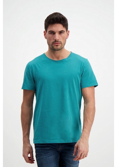 Rich Erkek Yıkamalı Basic T-shirt Tişört %100 Pamuk Tişört Turkuaz