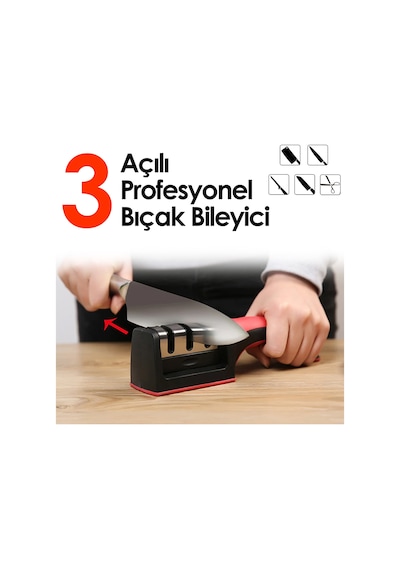 Profesyonel Bıçak Bileyici 3 Açılı Elmas El Bıçakları Bileme