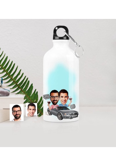 Kişiye Özel Kankalar Karikatürlü Metal Suluk 500 Ml.