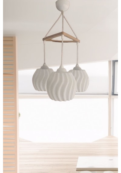 Modern Sarkıt Üçlü Bohem Avize 23x27 Cm Bubble Serisi Salon Mutfak Oturma Odası Cafe Bar Çok Renkli
