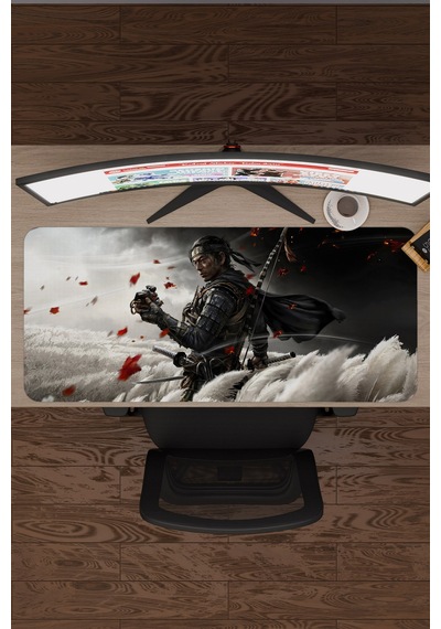 Ghost Of Tsushima Kaymaz Dikişli Kauçuk Oyuncu Mousepad V2 - 90x40 Xxl Gaming Mouse Pad Fare Altlığı